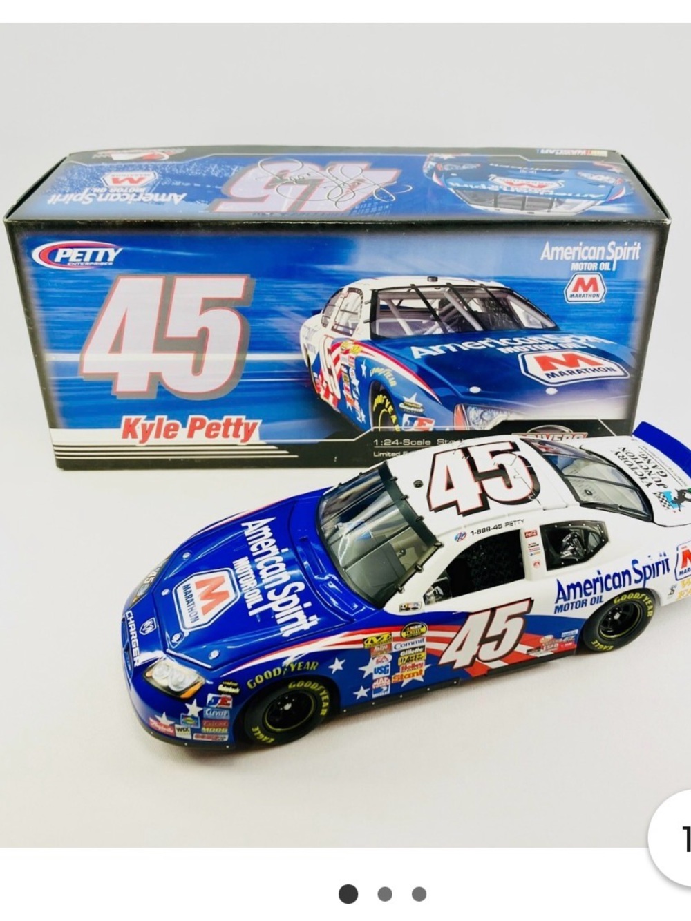 Kyle Petty #45 American Spirit Blue Die-Cast Race Car